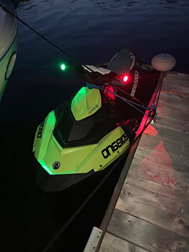 Kayak Lights for Night Kayaking, Battery Operated Red and Green Navigation Lights for Dinghy, Canoe, Jetski - color: 1Pcs Red, 1Pcs Green