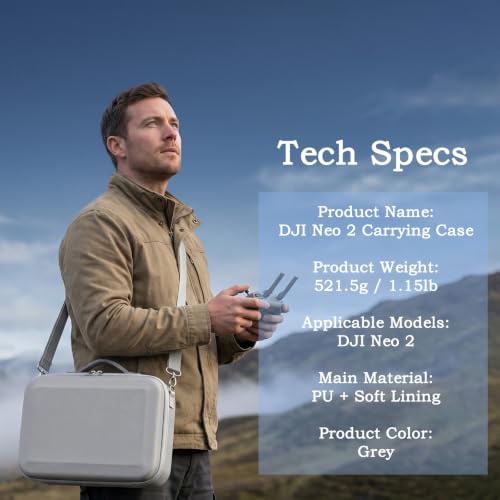 Carrying Case for DJI Neo 2 Fly More Combo, Shockproof Bag with Strap