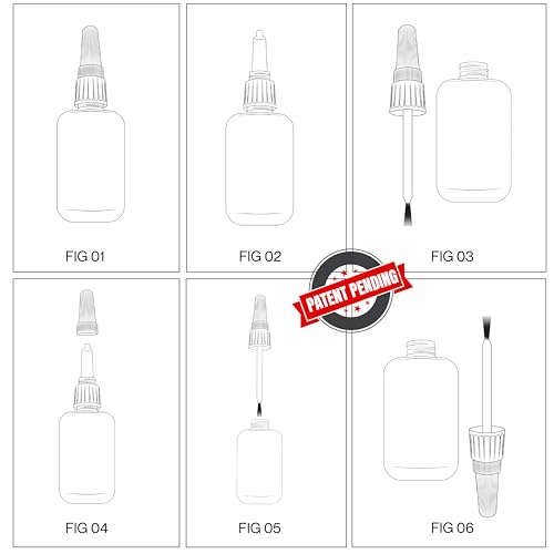 GH1200 (2-in-1) Super Glue for Plastic with Brush Applicator & Nozzle - Fast Setting Plastic Glue Heavy Duty for Solid Bonds, DIY & More, Crystal Clear & No Stain Glue