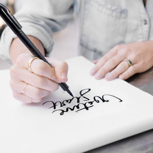 Hand Lettering Calligraphy Pens Brush Marker 4 Size Refillable 6pc