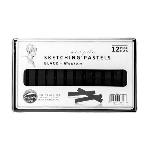 Pacific Arc - Sketching Pastel Set, 12-piece – Black Hard - color: Black | Hard