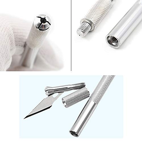 2 Sets Stainless Steel Precision Carving Cutter Craft Knife Solid Metal Pen Knife Razor Tool for Phone PC Tablet Drone Repair DIY Art Work Sculpture