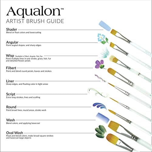 Royal & Langnickel Aqualon Flat & Shader Artist Brush Set, 8-Piece