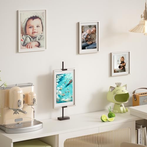 31.5"H Adjustable Tabletop Picture Frame Stand, Tabletop Easel Stand, Brown - color: Brown
