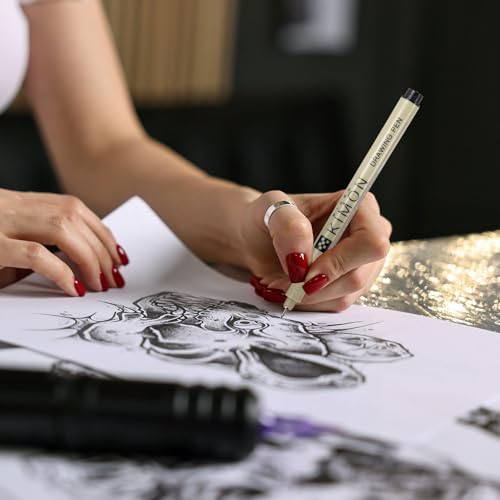 PATIKIL Fineliner Pens, 0.5mm Fine Points Drawing Pen Waterproof Inking Markers Liner Artist Watercolor Supplies Drawing Kit for Adult Sketching Journaling, Pack of 6 - style: 0.5mm Fine Points