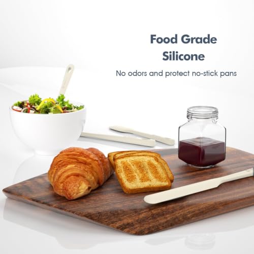 ChefAide 5 Pieces Silicone Spatulas Set, Heat Resistant Rubber Spatula - color: Cream White, size: 5 pieces