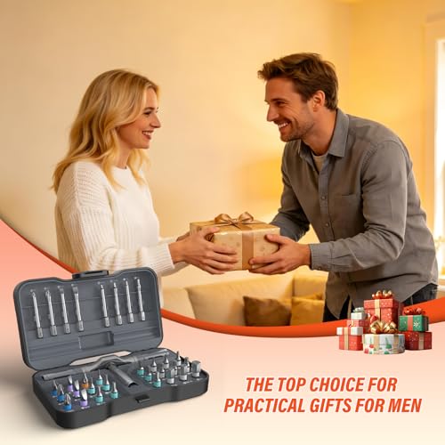 33 in 1 Magnetic Ratchet Screwdriver Set, S2 Steel Bits Ratchet Screwdriver Tool Set, Portable Repair Tool Kit for Furniture, Computer, Bicycle, Electronics – Gift for Men Dad - size: 32pcs