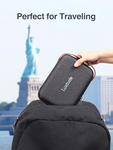 Luxtude Hard EVA Case with Foam, Hard EVA Shockproof Camera Organizer Case - color: Black, size: Small