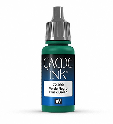 Vallejo - Game Color Ink | Black Green 18 ml. (0.60 fl.oz.) | Generate Shading and Wash Effects | Satin Finish - style: Black Green 18 ml. (0.60 fl.oz.)