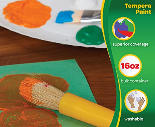 Crayola Premier Tempera Paint For Kids - Silver (16oz), Kids Classroom Supplies, Great For Arts & Crafts, Non Toxic, Easy Squeeze Bottle - color: Silver