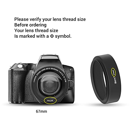 SIOTI 67mm Lens Hood, Oxidation Matte Anti Reflective Treatment, Aluminum Alloy, with 1 * 72mm Lens Cap, Compatible with Sony/Canon/Nikon/Fuji etc >50mm Camera Lens - color: Medium Telephoto-Tubular, size: 67mm