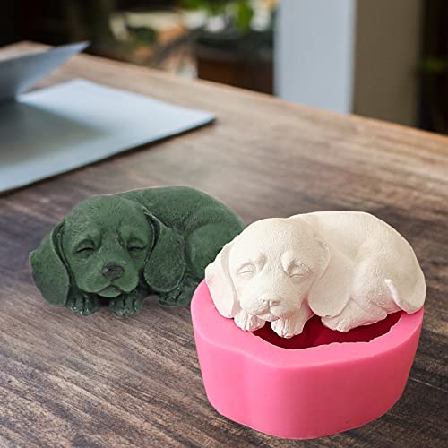 2Pcs Dog Silicone Soap Molds 3D Puppy Paw Bone Shape Silicone Fondant Mould Cute Dog Candle Soap Wax Epoxy Resin Mold Chocolate Candy Cake Baking Molds DIY Art Craft Cake Home Decor - color: 1pc Dog+1pc Paw Bone