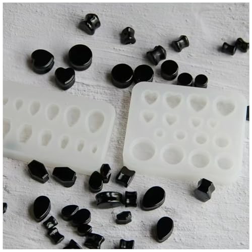 2Pcs Heart/Circle/Coffin/Teardrop Resin Mold for Tragus/Helix DIY - color: DL023_2pcs