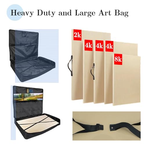 MeetYr Life Premium Art Portfolio Bag 48"x36" – Waterproof, Triple Padded, Portable with Shoulder Strap – for Artwork, Posters, Sketches & Paintings - size: 48"x36"