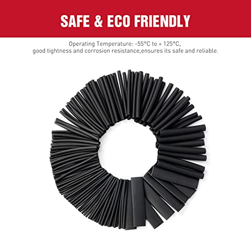 Nilight 130 Pcs 3:1 Heat Shrink Tubing Kit 6 Sizes with Storage Case - color: 130Pcs 3:1 Dual Wall Tubing