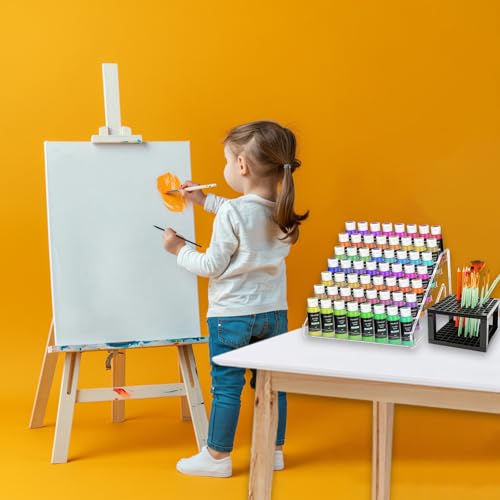 7-Layer Clear Acrylic Paint Holder Storage & Brush Organizer
