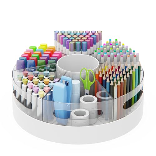 CraftGenes Rotating Organizer, Clear Acrylic Pen Holder, Marker Organizer