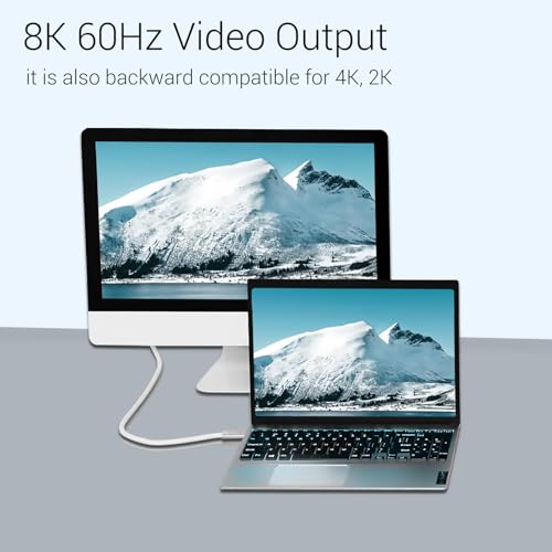 USB4 Cable 1 FT 2 Packs, 240W Fast Charging USB C to USB C Short Cord - size: 1 ft