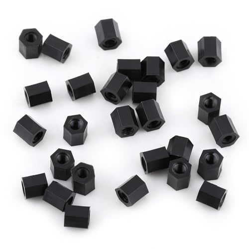 M3 Nylon Hex Standoffs, 5mm Length PA66 Black - size: M3*5