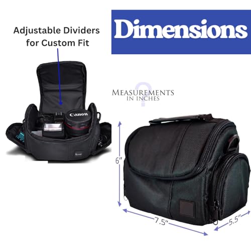 eCostConnection Medium Soft Padded Camera Equipment Bag/Case for Nikon, Canon, Sony, Pentax, Olympus Panasonic, Samsung & Many More