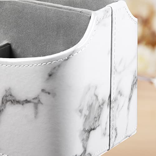 PU Leather 360° Rotatable Remote Control Holder,Nightstand TV Remote Caddy - color: 1 Marble