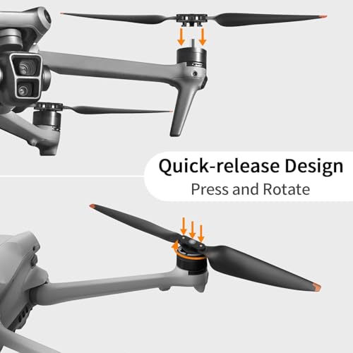 4PCS Drone Propellers for DJI Air 3 & Air 3S, Low-Noise Quick-Release Replacement Blades, Orange