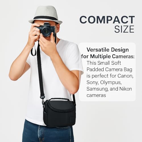 Small Soft Padded Camera Equipment Bag/Case for Canon, Nikon, Sony, Samsung, Olympus, Pentax, Panasonic & More - size: Small