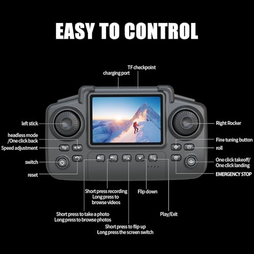 RC Plane with Camera,Build-in Screen,No Phone Needed,2 Batteries - color: screen blue