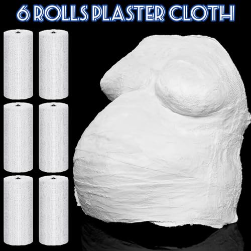 Heentan 6 Rolls Plaster Bandages Strips for Belly Cast Art,4 X 180 Inches - size: 4 x 180 Inch