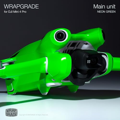 WRAPGRADE Skin Stickers Compatible with DJI Mini 4 Pro | Full Wrap (Neon Green) - color: Neon Green