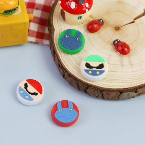 PERFECTSIGHT Cute Thumb Grips Cap Compatible with Nintendo Switch Joycon/OLED/Lite, Soft Silicon Joystick Caps, Kawaii Skin Button Stick Cover 3D Analog Kit for NS Controller, Brother - color: Red+Green Brother
