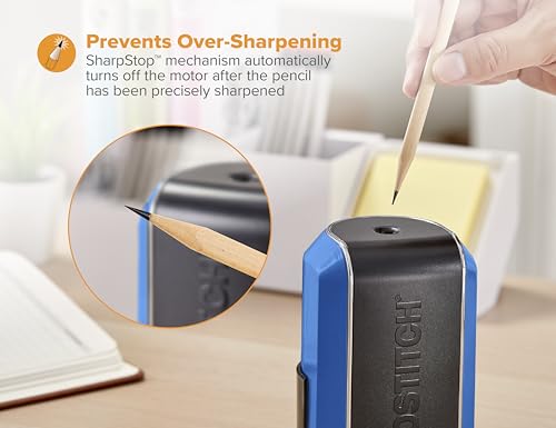 Bostitch Office Vertical Electric Pencil Sharpener, Powerful Stall-Free Motor, Prevents Over-Sharpening, Blue (EPS5V-Blue) - color: Blue, size: 1 Count (Pack of 1)