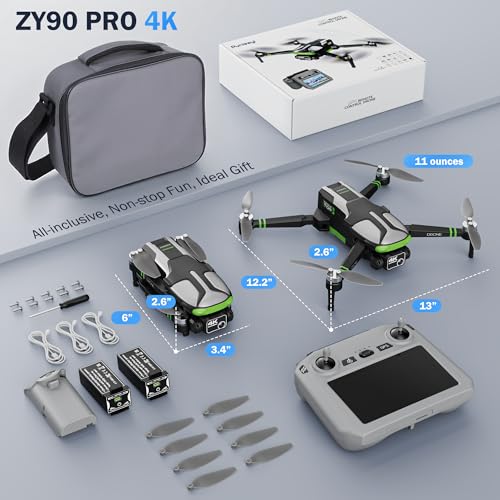 Drones with Camera for Adults 4K, 5.7" FPV Touchscreen, Auto Return, Follow
