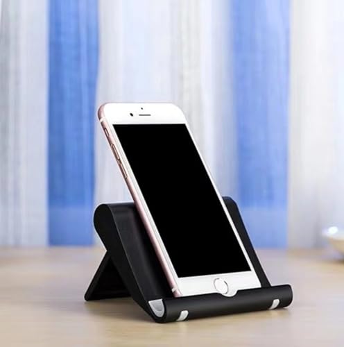 Cell Phone Stand for Desk Foldable Cell Phone Holder Desk Tablet Holder Mobile Phone Dock, Multi-Angle Universal Adjustable Tablet Dock (Black) - color: Black