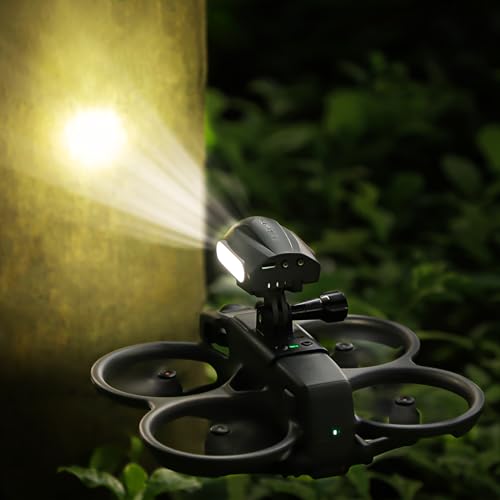 Searchlights Strobe Light with Drone Mount for DJI Avata 2 Spotlight Floodlight Bracket Support to Mount Night Flight Light to Drone with Action Camera Adapter for Insta360 GO 3S / GO3 - color: Searchlight+ Mounting bracket