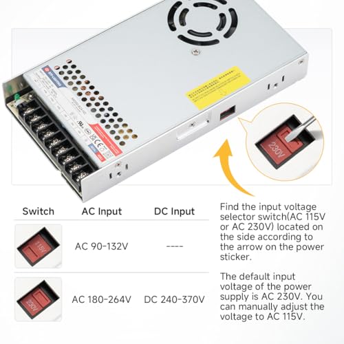BTF-LIGHTING Power Supply DC24V 350W UL Recognized Component for LED Strip - size: 24V350W