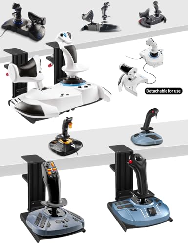 Metal Desk Mount for Flight Sim Stick Compatible with Thrustmaster SimTask Farmstick, T-Flight Hotas One, T-Flight Hotas X, T16000M FCS, TCA Sidestick, Quick Release/ Sturdy Clamp/ Height Adjustable