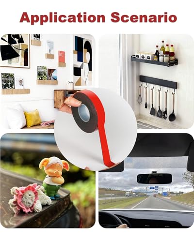 Double Sided Tape Heavy Duty, 1.1mm Thin VHB Double Sided Mounting Tape, 2cm x 4.7m Adhesive Tapes, Extra Strong Waterproof High Temperature Resistant for Car Home Office Decoration - size: 2cm*4.7m