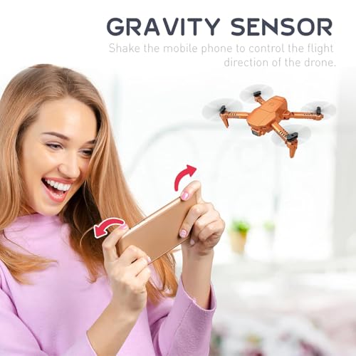 Small Drones for adults, Mini Drone 4K Dual Camera with 3D Flips, Altitude Hold, Headless Mode, Gesture Operation, Gravity Sensor, 2.4Ghz Foldable RC Quadcopter Drone for Beginner