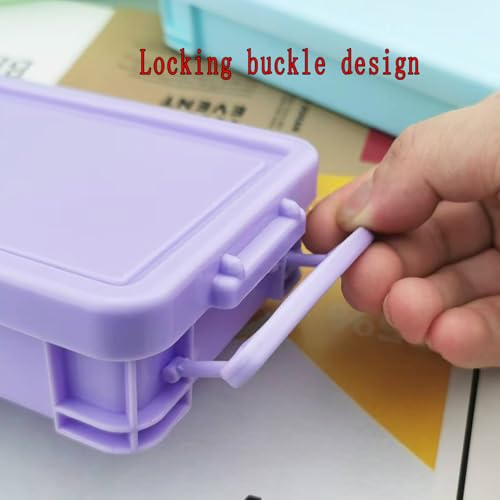 3PCS Brushes Storage Box Paint Brush Drawing Pen Container with Buckle Design Organizers Drawing Tools Storage Box