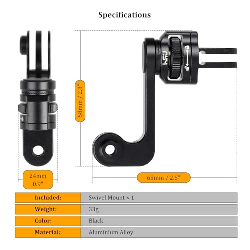 HSU Swivel Mount, Aluminum Vertical Bracket Adapter