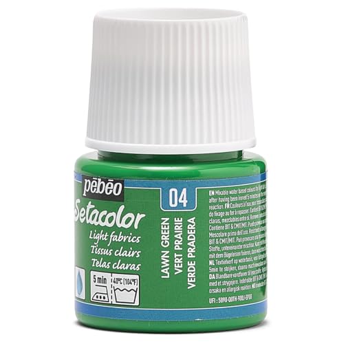 Pebeo Setacolor Light Fabrics Paint 45-Milliliter Bottle, Lawn Green - color: Lawn Green, size: 1.52 Fl Oz (Pack of 1)