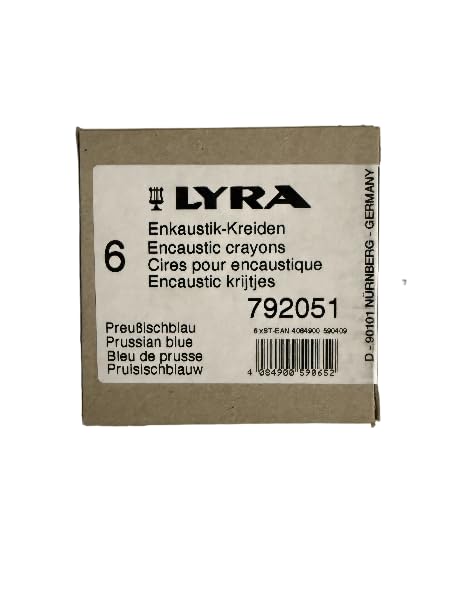 AT Surgical LYRA Encaustic Wax Color Sticks for Professional Encaustic Art (Set of 6), Handcrafted in Germany - color: Prussian Blue