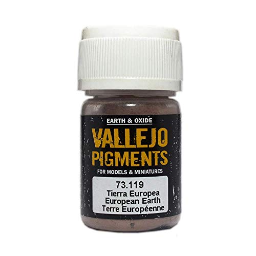 Vallejo - Pigment FX European Earth, 1.18 Fl. Oz. (35 ml) Pot, Fine Powder Color Pigment for Model Weathering and Hobby Building - style: European Earth