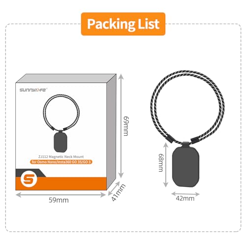 Magnet Mount Neck Strap for DJI Osmo Nano/for Insta360 GO 3/3S, for DJI Mic 3 2 1 Magnetic Pendant with Neck Strap, Neck Mount POV/Vlog Selfie Free Hands