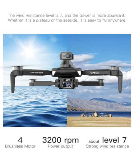 GPS Drone with 4K HD Camera for Adults, 360° Obstacle Avoidance Drone, Gesture Control, Brushless Motor, GPS Auto Return, Optical Flow Positioning, Headless Mode, One Key Takeoff/Landing, Under 249g RC Quadcopter Foldable Remote Control Drones Cool Birthd