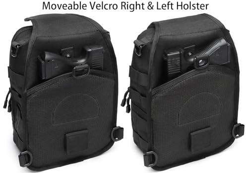 Tactical Sling Backpack Bag Pack for Men Military One Strap Shoulder Backpack Crossbody Bag With Holster 10 Liters - color: Black 2