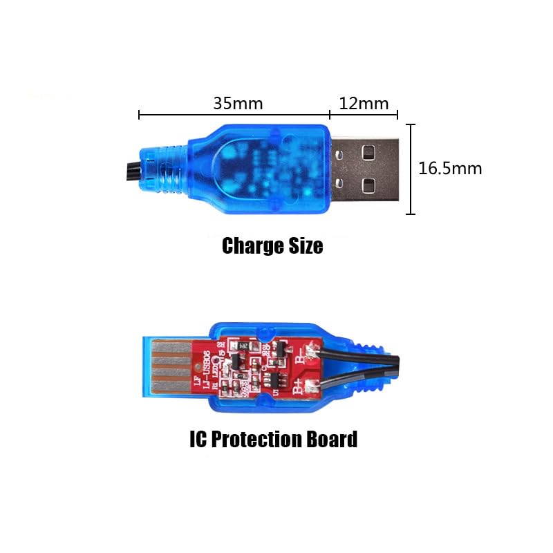 3.7v li-po Battery PH2.0 Plug 500mA USB Charger for EMAX Small Hawk S or Free Style RC Drone JJRC H36 E010 E011 E013 GoolRC T36 NIHUI NH010 F36 RC Quadcopter 2 Pcs