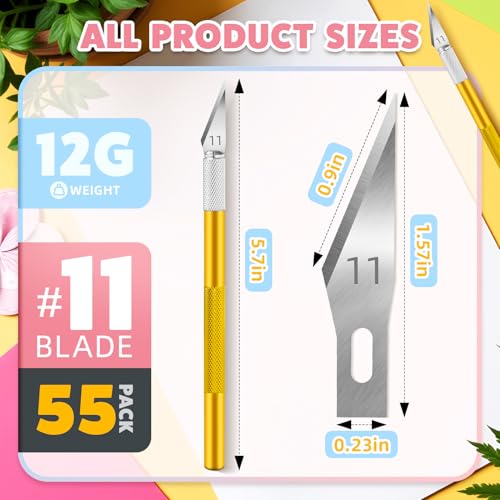 55PCS Exacto Knife Set, Craft Knife, Hobby Knives with 50PCS Blades - style: Purple – 5 Knives / 50 Blades