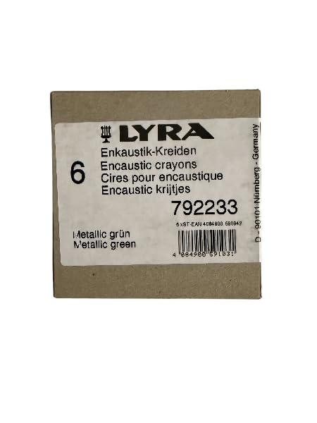 AT Surgical LYRA Encaustic Wax Color Sticks for Professional Encaustic Art (Set of 6), Handcrafted in Germany - color: Metallic Green